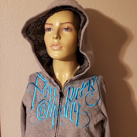 Fox Tops - Like New Fox Womens Hoodie Sweatshirt Gray Full Zipper Small